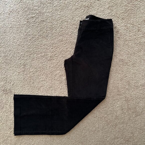 Ann Taylor Pants Womens 2 30x31 Mid Rise Corduroy Black Straight Leg - Picture 1 of 13